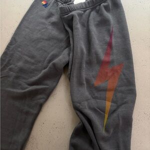 Aviator Nation Bolt Fade Sweatpants Grey L NWT